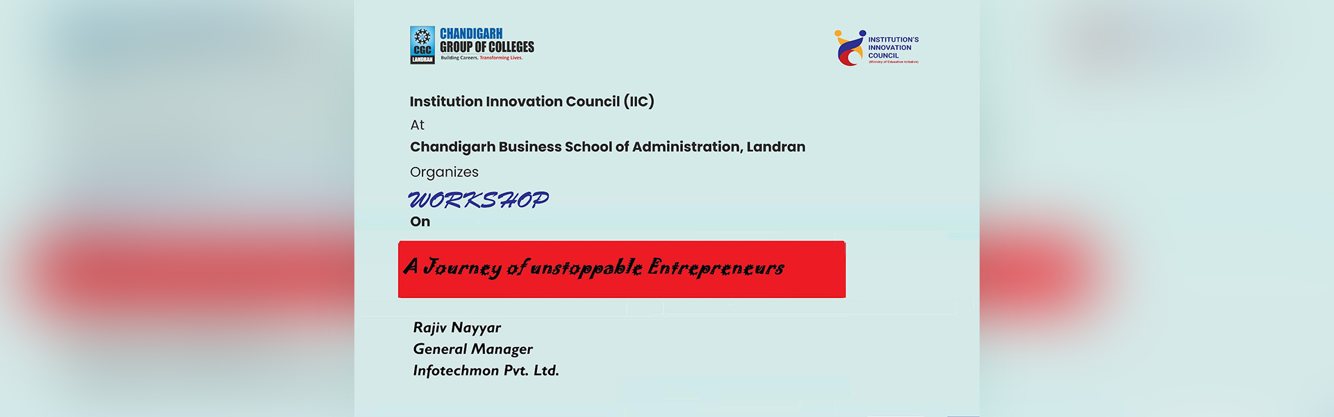 Workshop on “Journey of Unstoppable Entrepreneurs!” 