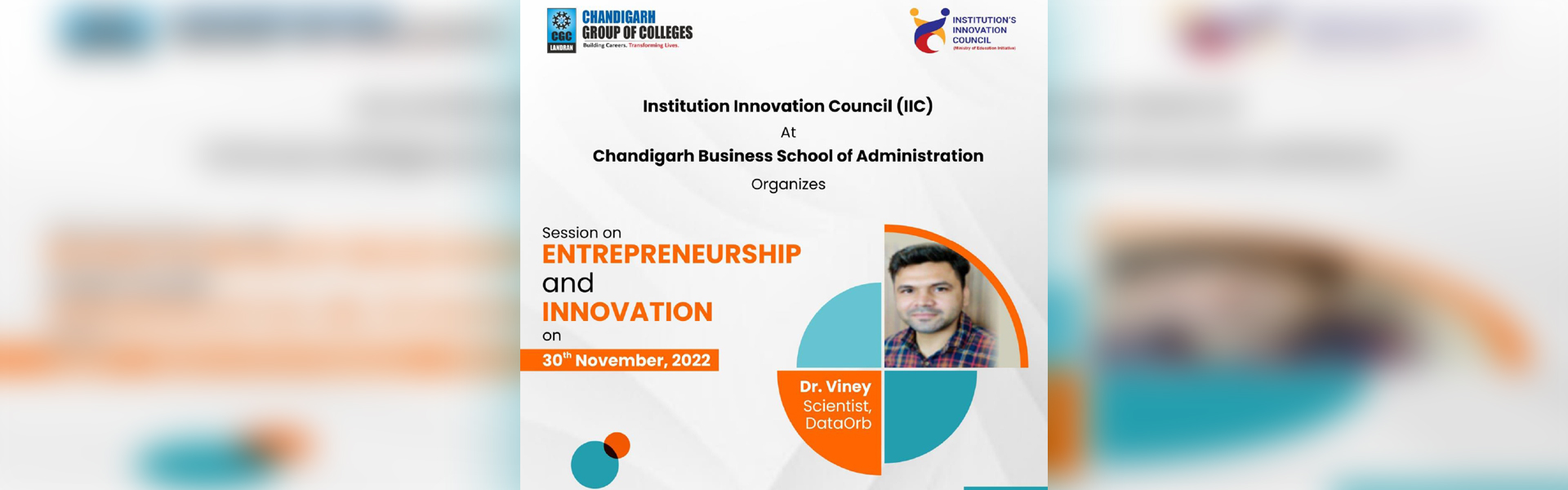 Session on Entrepreneurship and Innovation on 30th November, 2022 