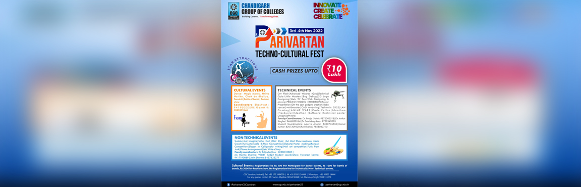 Non-Technical Events @ Parivartan 2022 Innovate-Create-Celebrate 