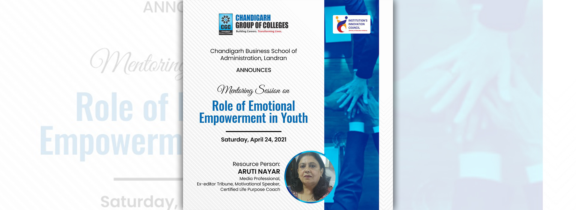 Mentoring session on “Role of Emotional Empowerment in Youth” 