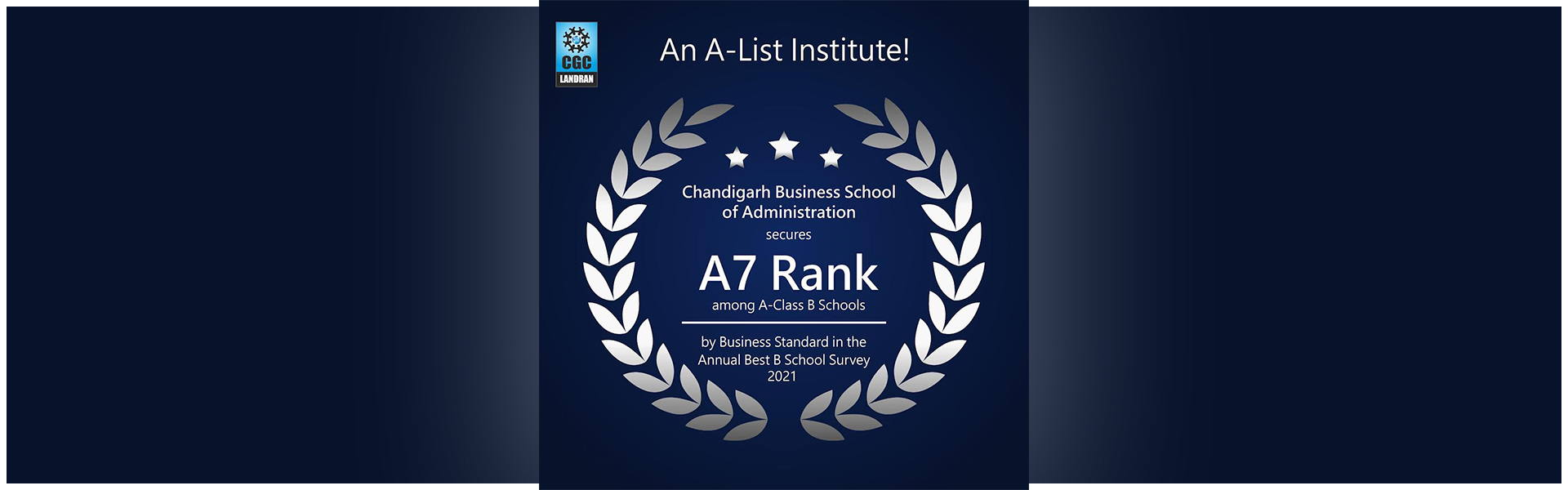 CBSA secured A7 rank under Business Annual Best B School survey, 2021 