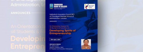 An Orientation Session for all Students & Faculties  on “Developing Spirits of Entrepreneurship”